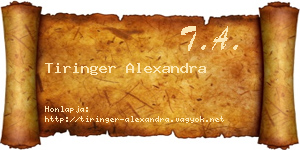 Tiringer Alexandra névjegykártya
